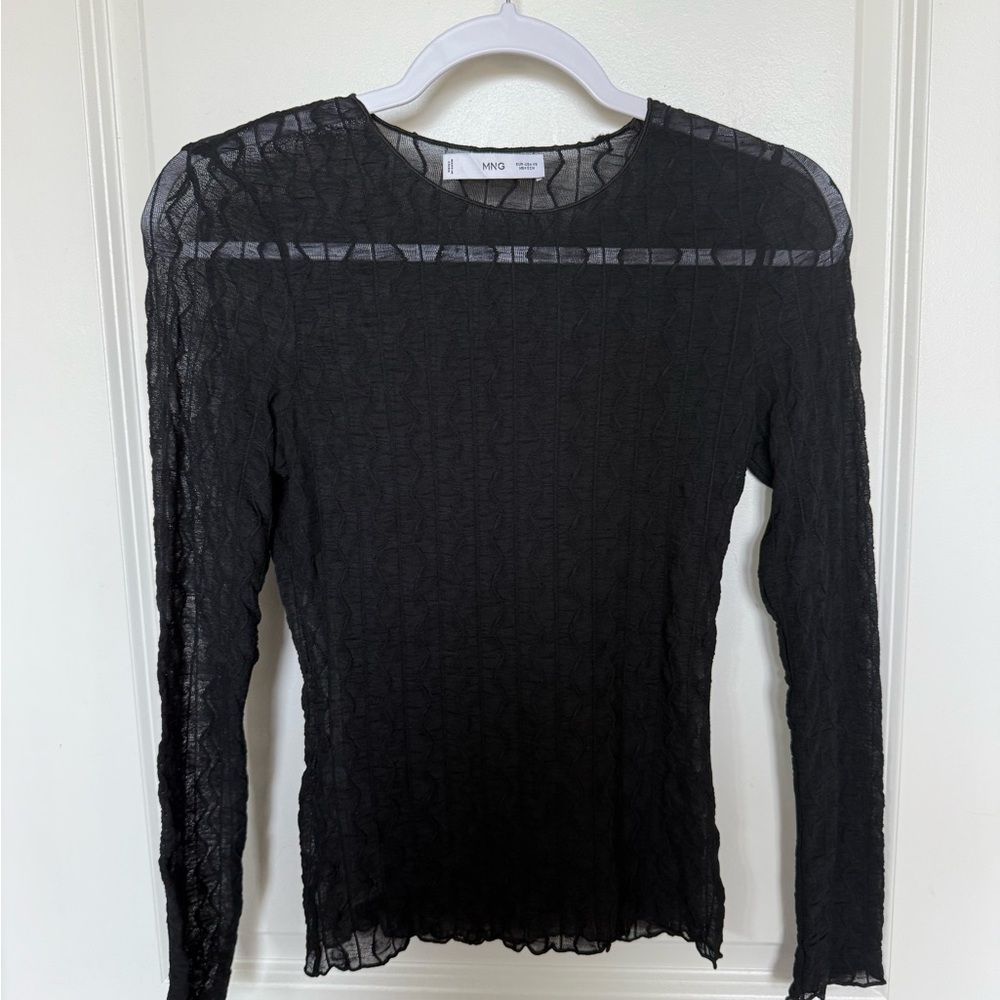 Mango Black sheer Long Sleeve